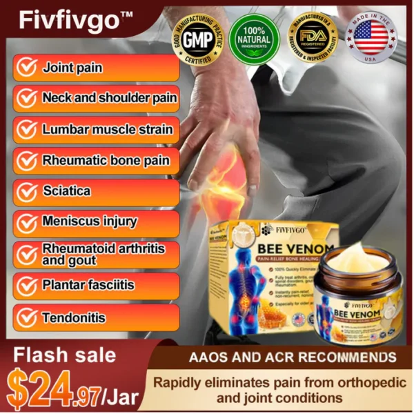 Fivfivgo™ Bee Venom Instant Ultra Strength Pain Relief Therapy Cream