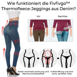 Fivfivgo™ thermal fleece denim jeggings