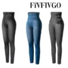 Fivfivgo™ thermal fleece denim jeggings