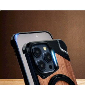 Walnut Magnetic Ring Frame Walnut Shockproof Phone Case