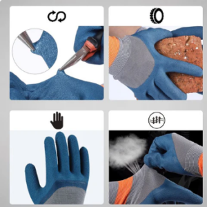 Wear-resistant rubber work glove