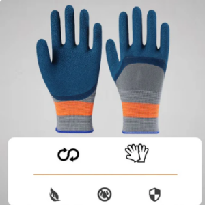 Wear-resistant rubber work glove