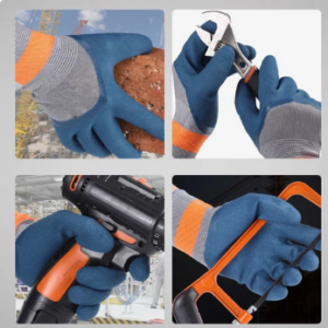 Wear-resistant rubber work glove