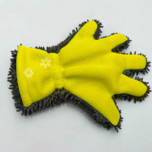 Double sided five finger car wash gloves