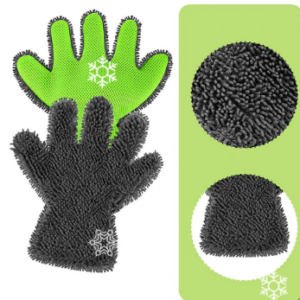 Double sided five finger car wash gloves