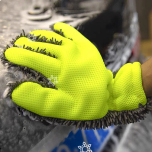 Double sided five finger car wash gloves