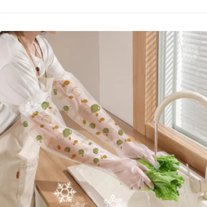 Printed Disposable Long Plastic Arm Gloves