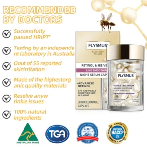 Flysmus™ Retinol & Bee Venom Repair Line-Smoothing Night Capsules