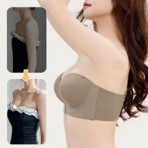 Invisible Strap Front Buckle Push Up Bra