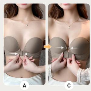 Invisible Strap Front Buckle Push Up Bra