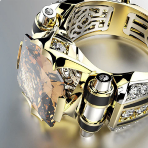 Heavy Duty Vintage Zirconium Wide Band Ring