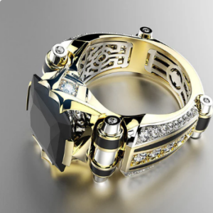 Heavy Duty Vintage Zirconium Wide Band Ring