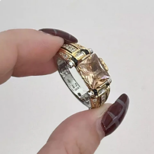 Heavy Duty Vintage Zirconium Wide Band Ring